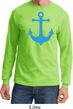 Mens Sailing Shirt Blue Anchor Long Sleeve Tee T-Shirt