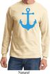 Mens Sailing Shirt Blue Anchor Long Sleeve Tee T-Shirt