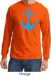 Mens Sailing Shirt Blue Anchor Long Sleeve Tee T-Shirt