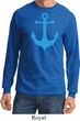 Mens Sailing Shirt Blue Anchor Long Sleeve Tee T-Shirt