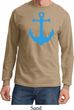 Mens Sailing Shirt Blue Anchor Long Sleeve Tee T-Shirt
