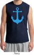 Mens Sailing Shirt Blue Anchor Muscle Tee T-Shirt