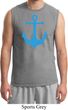 Mens Sailing Shirt Blue Anchor Muscle Tee T-Shirt