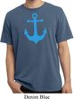 Mens Sailing Shirt Blue Anchor Pigment Dyed Tee T-Shirt