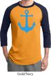 Mens Sailing Shirt Blue Anchor Raglan Tee T-Shirt