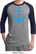 Mens Sailing Shirt Blue Anchor Raglan Tee T-Shirt