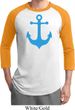 Mens Sailing Shirt Blue Anchor Raglan Tee T-Shirt