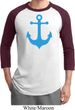 Mens Sailing Shirt Blue Anchor Raglan Tee T-Shirt