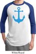 Mens Sailing Shirt Blue Anchor Raglan Tee T-Shirt