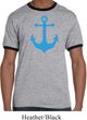 Mens Sailing Shirt Blue Anchor Ringer Tee T-Shirt