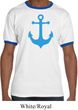 Mens Sailing Shirt Blue Anchor Ringer Tee T-Shirt