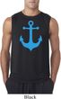 Mens Sailing Shirt Blue Anchor Sleeveless Tee T-Shirt