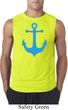 Mens Sailing Shirt Blue Anchor Sleeveless Tee T-Shirt