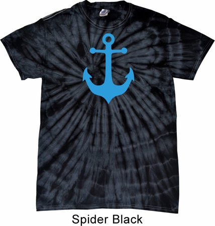 Mens Sailing Shirt Blue Anchor Spider Tie Dye Tee T-shirt