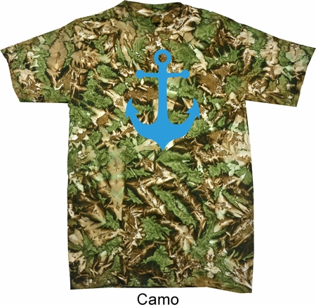 Mens Sailing Shirt Blue Anchor Tie Dye Tee T-shirt
