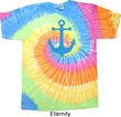 Mens Sailing Shirt Blue Anchor Tie Dye Tee T-shirt