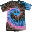 Mens Sailing Shirt Blue Anchor Tie Dye Tee T-shirt