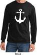 Mens Sailing Shirt White Anchor Long Sleeve Tee T-Shirt