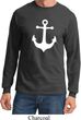 Mens Sailing Shirt White Anchor Long Sleeve Tee T-Shirt