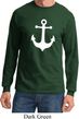 Mens Sailing Shirt White Anchor Long Sleeve Tee T-Shirt
