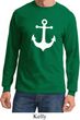 Mens Sailing Shirt White Anchor Long Sleeve Tee T-Shirt