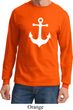 Mens Sailing Shirt White Anchor Long Sleeve Tee T-Shirt