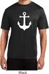 Mens Sailing Shirt White Anchor Moisture Wicking Tee
