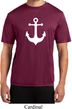 Mens Sailing Shirt White Anchor Moisture Wicking Tee