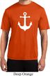 Mens Sailing Shirt White Anchor Moisture Wicking Tee