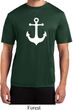 Mens Sailing Shirt White Anchor Moisture Wicking Tee