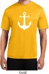 Mens Sailing Shirt White Anchor Moisture Wicking Tee