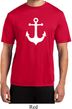 Mens Sailing Shirt White Anchor Moisture Wicking Tee