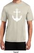 Mens Sailing Shirt White Anchor Moisture Wicking Tee