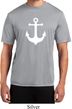 Mens Sailing Shirt White Anchor Moisture Wicking Tee