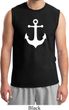 Mens Sailing Shirt White Anchor Muscle Tee T-Shirt