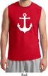 Mens Sailing Shirt White Anchor Muscle Tee T-Shirt