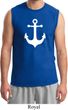 Mens Sailing Shirt White Anchor Muscle Tee T-Shirt