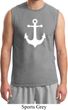 Mens Sailing Shirt White Anchor Muscle Tee T-Shirt
