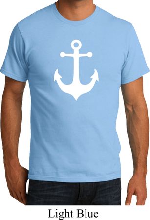 Mens Sailing Shirt White Anchor Organic Tee T-Shirt