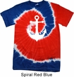 Mens Sailing Shirt White Anchor Patriotic Tie Dye Tee T-shirt