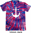 Mens Sailing Shirt White Anchor Patriotic Tie Dye Tee T-shirt