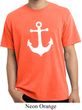 Mens Sailing Shirt White Anchor Pigment Dyed Tee T-Shirt
