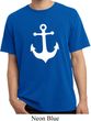 Mens Sailing Shirt White Anchor Pigment Dyed Tee T-Shirt