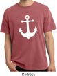 Mens Sailing Shirt White Anchor Pigment Dyed Tee T-Shirt