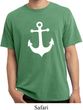 Mens Sailing Shirt White Anchor Pigment Dyed Tee T-Shirt
