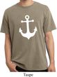 Mens Sailing Shirt White Anchor Pigment Dyed Tee T-Shirt