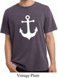 Mens Sailing Shirt White Anchor Pigment Dyed Tee T-Shirt