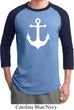 Mens Sailing Shirt White Anchor Raglan Tee T-Shirt