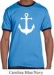 Mens Sailing Shirt White Anchor Ringer Tee T-Shirt