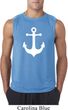 Mens Sailing Shirt White Anchor Sleeveless Tee T-Shirt